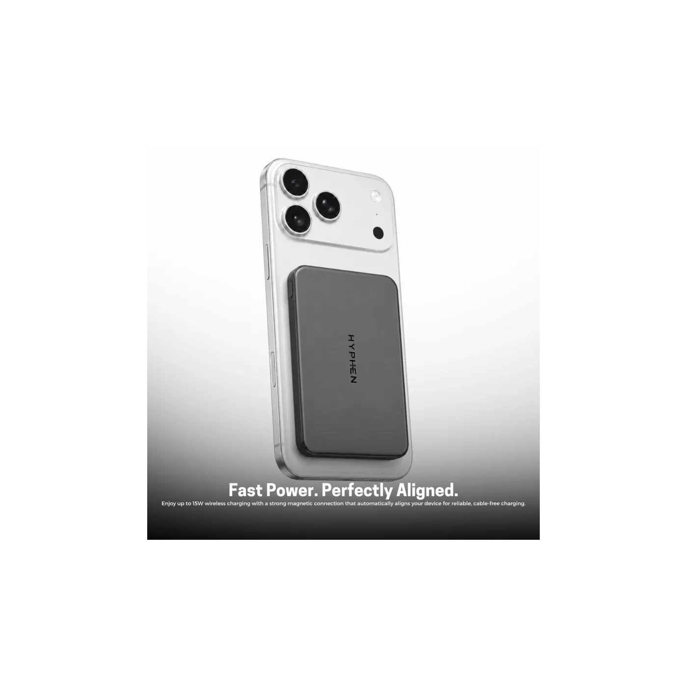 HYPHEN MOWA 2 بطارية متنقلة MagSafe بسعة 10000 mAh - رمادي