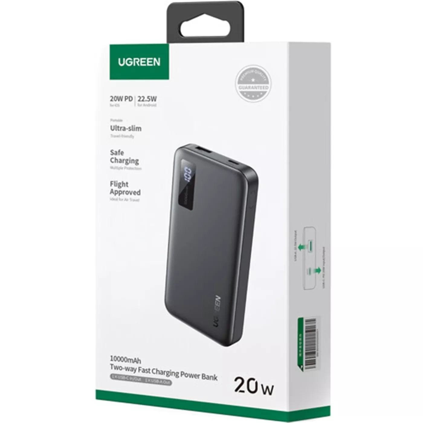 UGreen 10000mAh Two-way Fast Charging Power Bank - Black