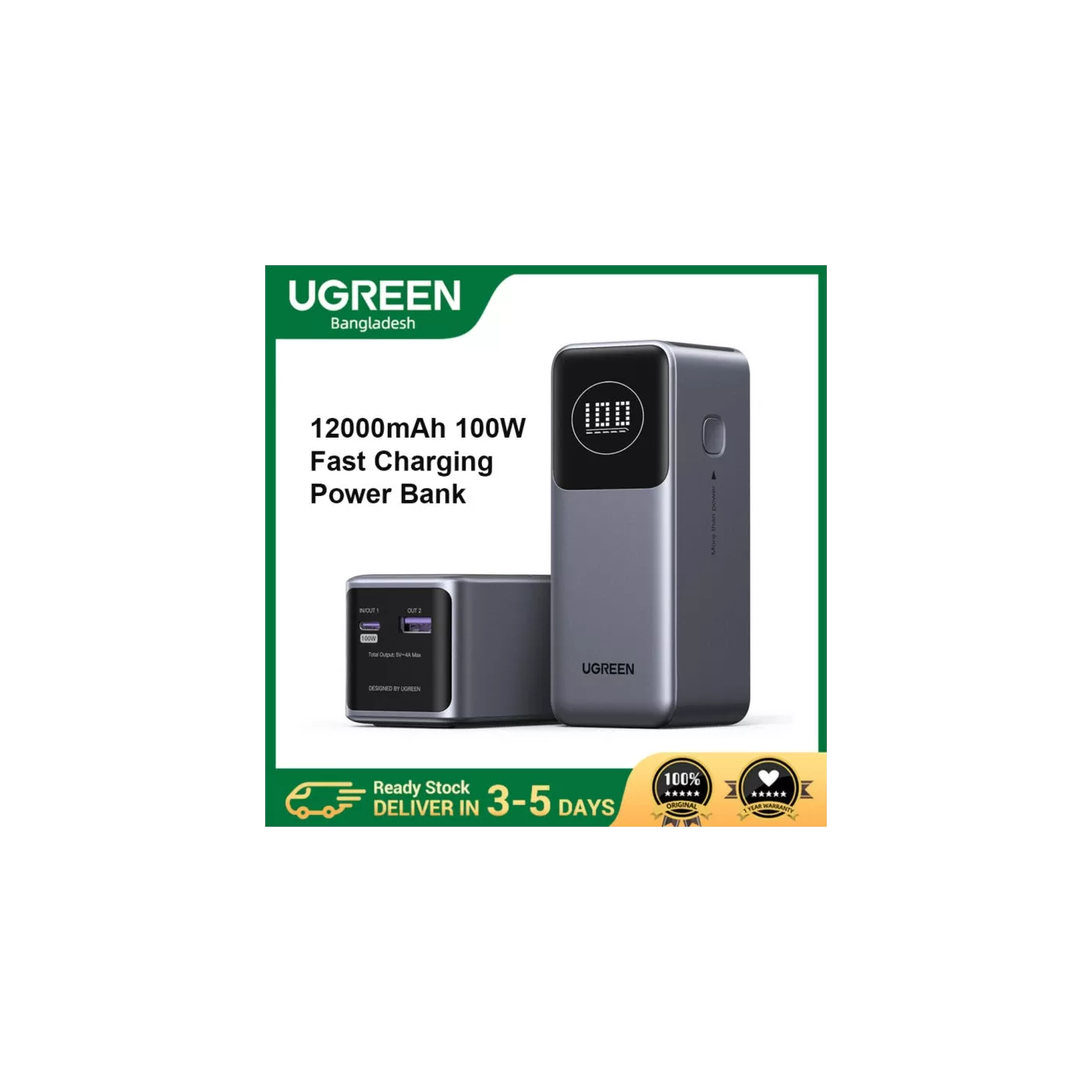 UGreen 12000mAh 100W Fast Charging Power Bank
