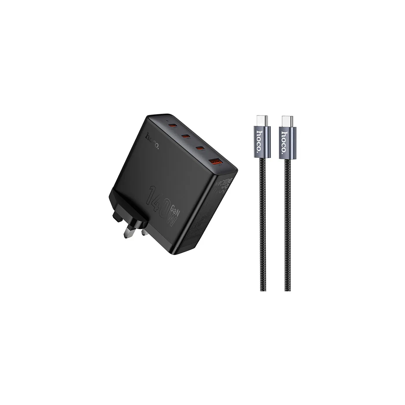 Hoco 140W Fast Charger with USB-C to USB-C Cable