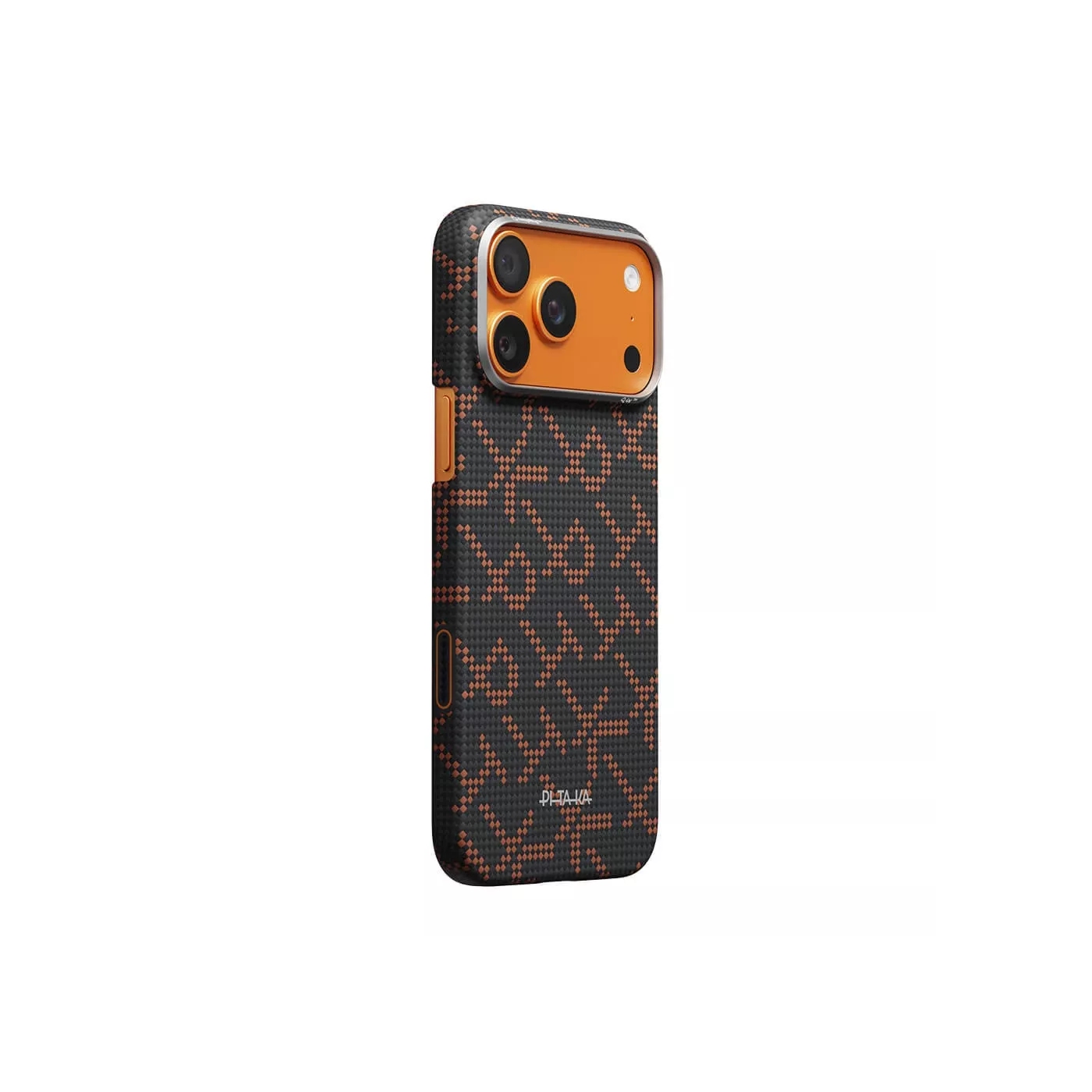 Pitaka Monogram Edge Case for iPhone 17 Pro - Black/Orange