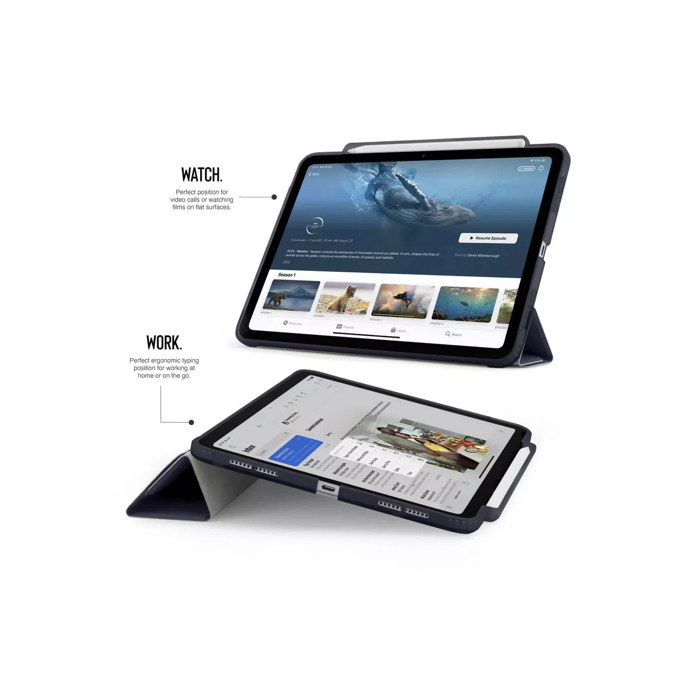 Pipetto Origami No 3 13-inch iPad Pro M4 Pencil Case - Blue