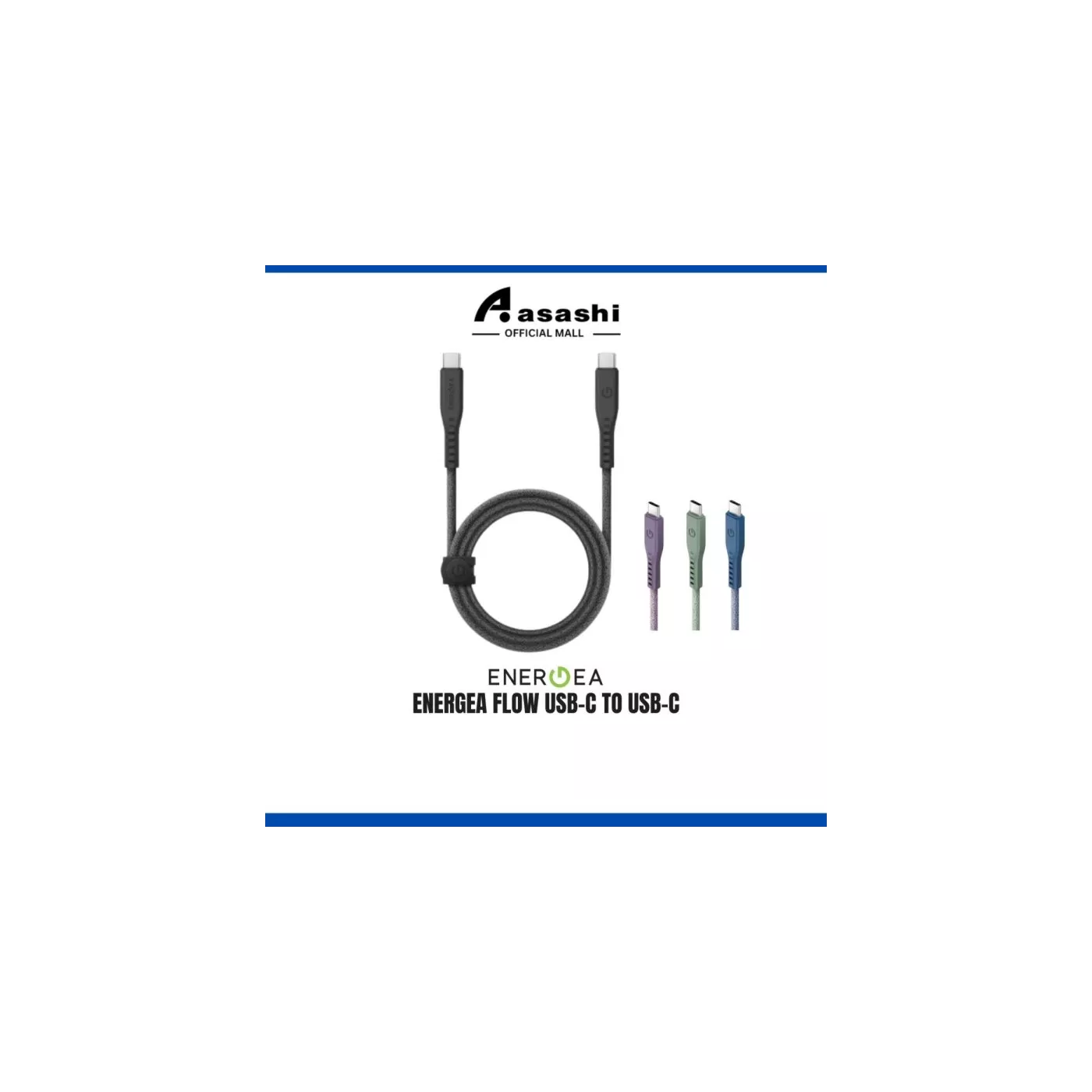 Energea Flow USB-C to USB-C 240W 20Gbps Cable with MCT (1m) - Black