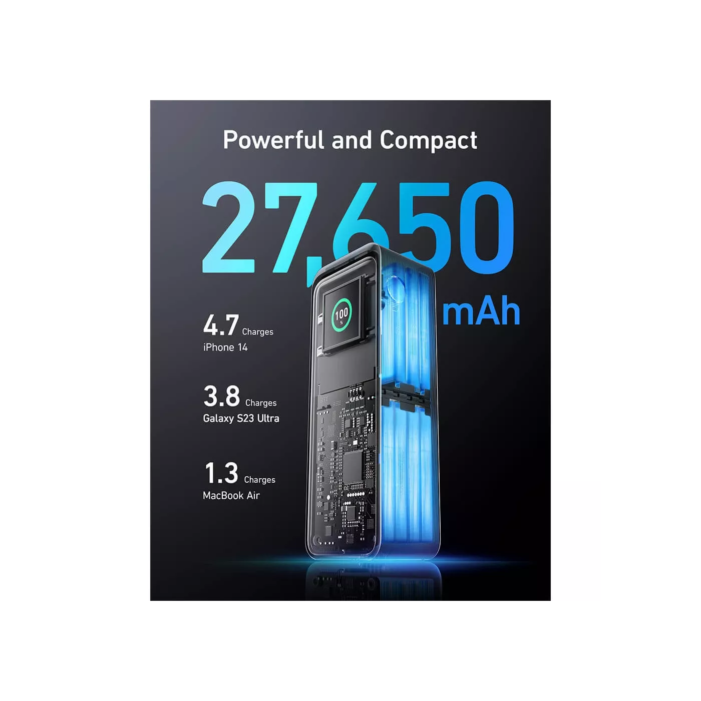 انكر برايم 27650mAh باور بانك 250 وات سلسلة 7 - أسود