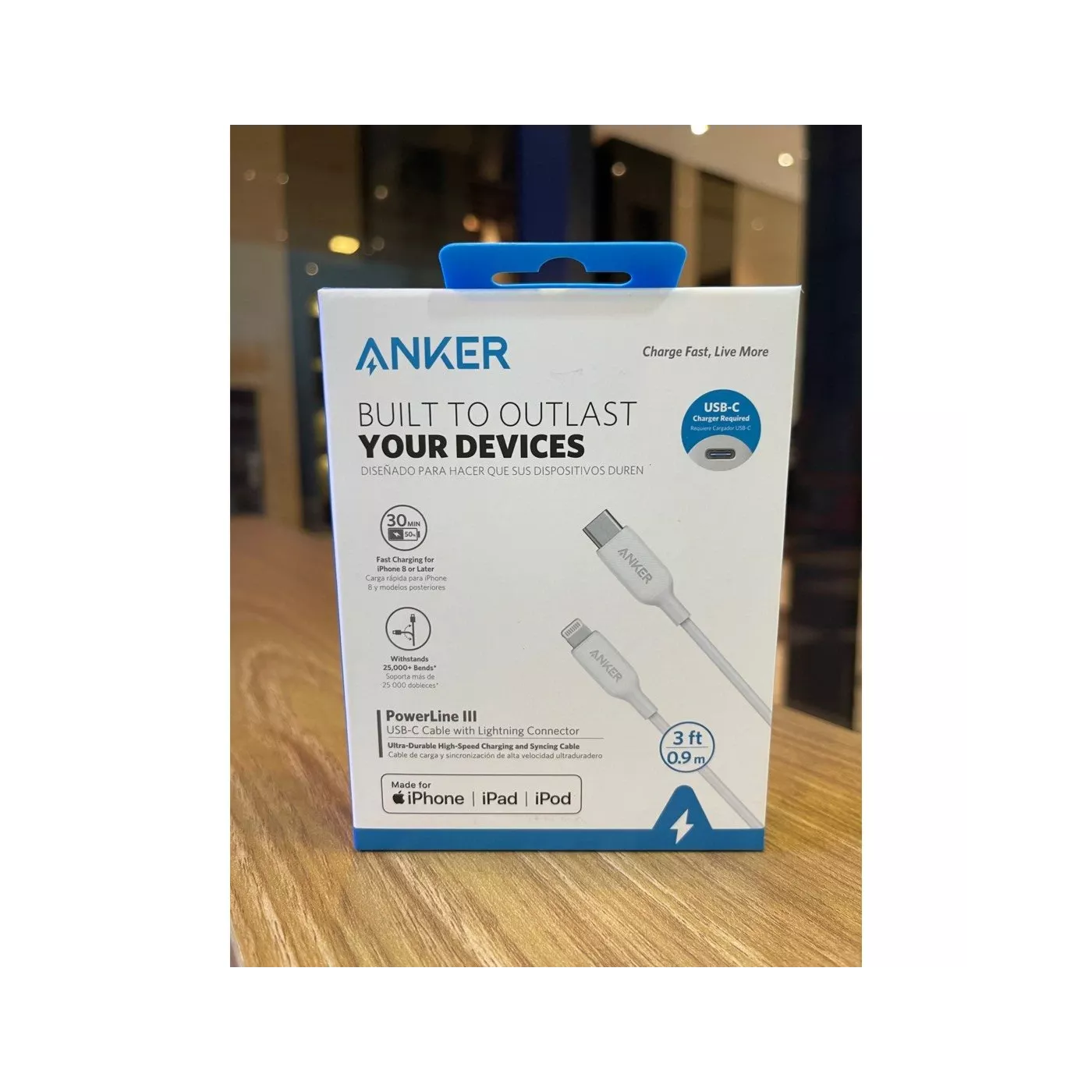 Anker PowerLine III USB-A - Lightning Cable (2m) - White