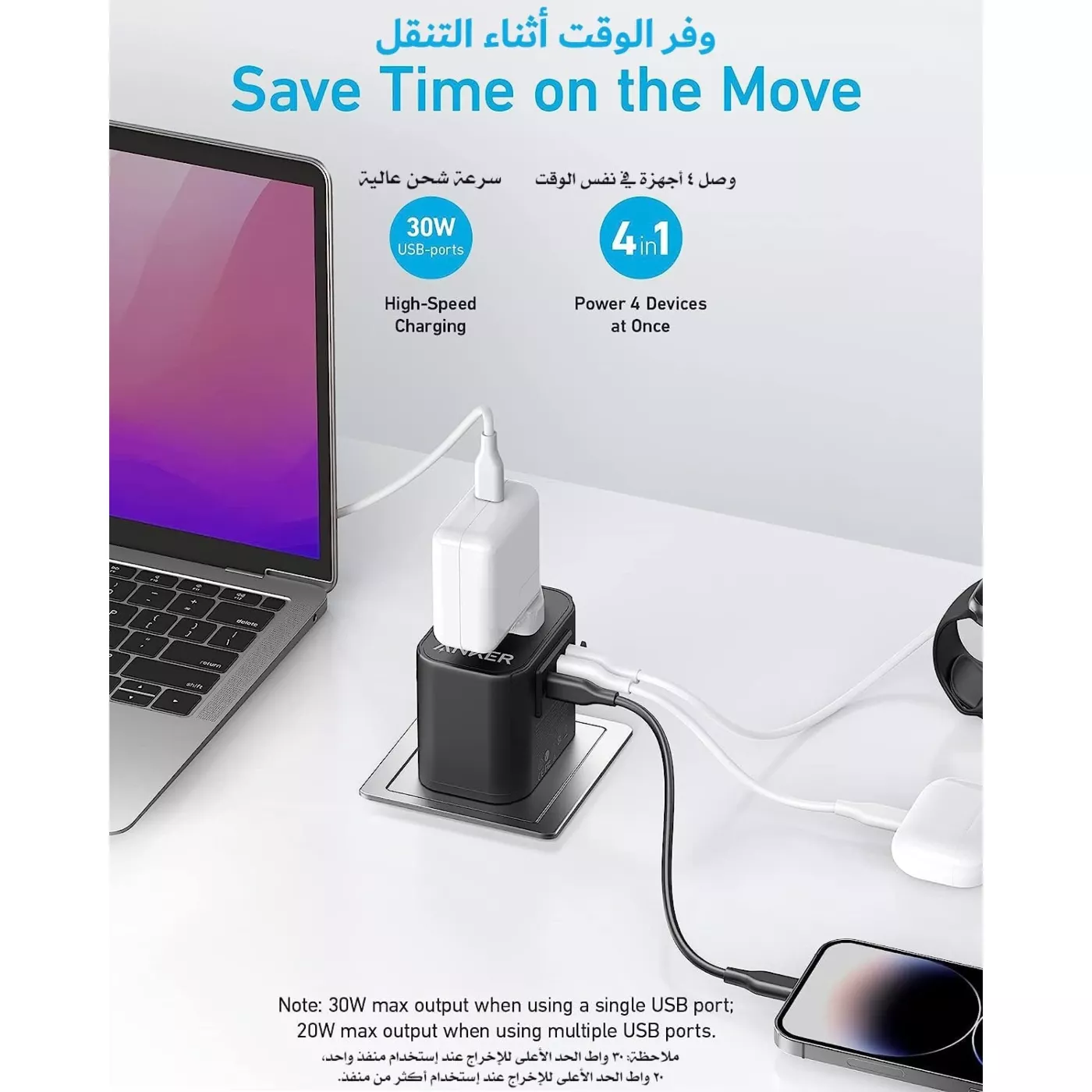 Anker PowerExtend USB-C 30W Travel Adapter - Black