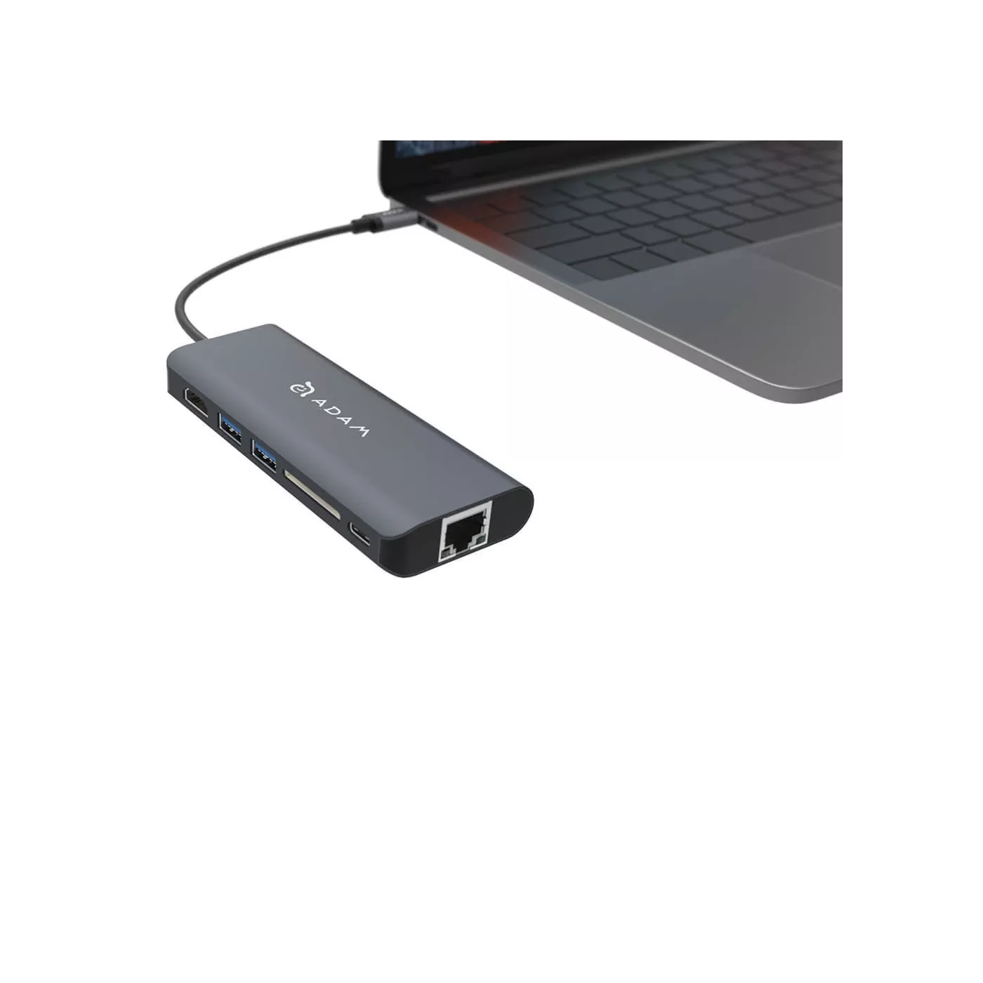 موزع آدم إيليمنتس 6 منافذ يتضمن منفذ USB 3.1 وUSB-C