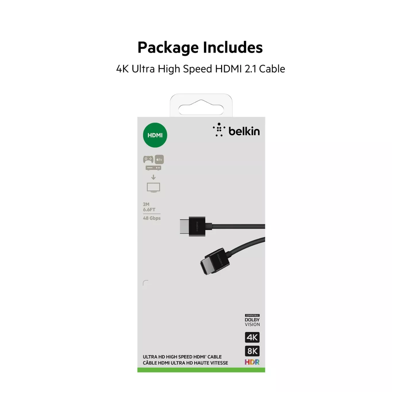 Belkin Ultra HD 8K High Speed HDMI Cable (2m) Black