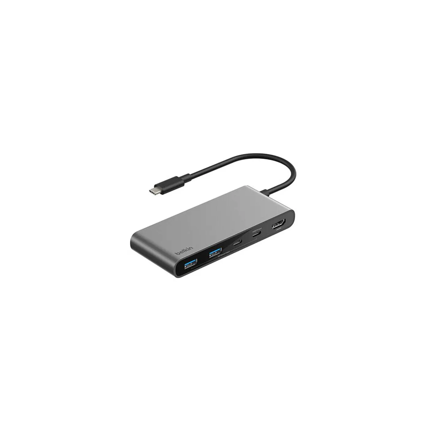 Belkin موزع منافذ USB-C 7 في 1 مع منفذي USB-C بقدرة 100W - فضي