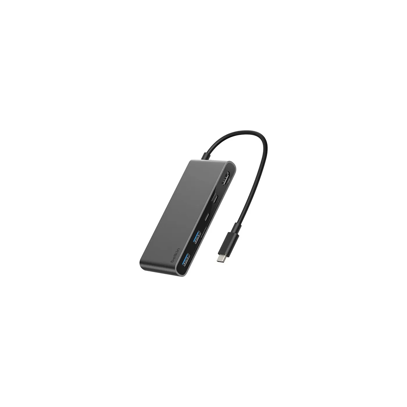 Belkin موزع منافذ USB-C 7 في 1 مع منفذي USB-C بقدرة 100W - فضي