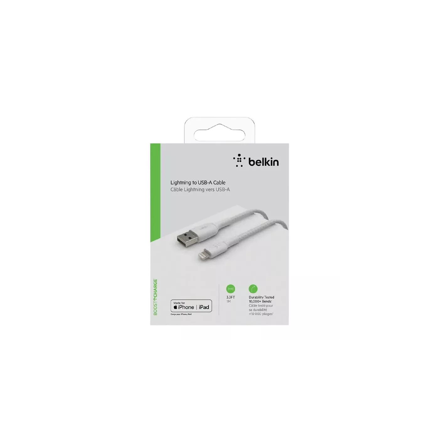 Belkin USB-A TO Lightning Cable - Ultra Soft Sil (1m) White
