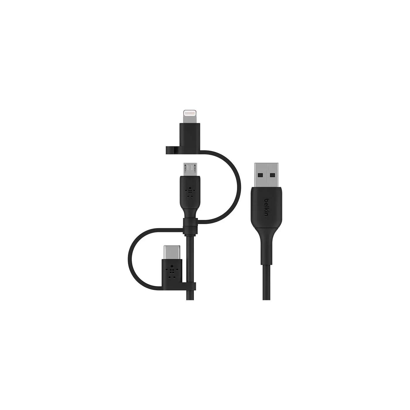 Belkin كابل USB-A عالمي 3 في 1 - أسود