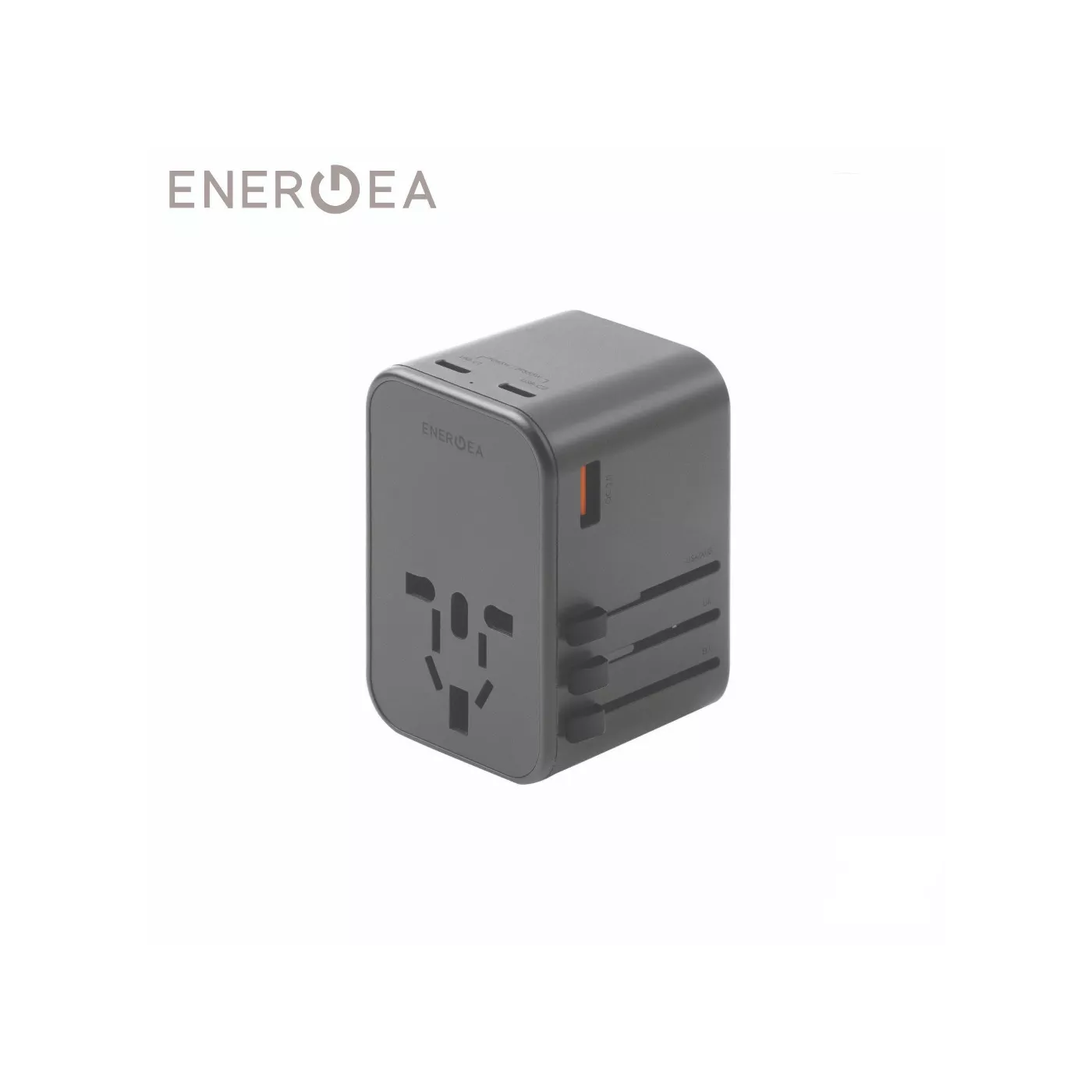 Energea - Travel Adapter - Ultra Thin - 65W - Gunmetal
