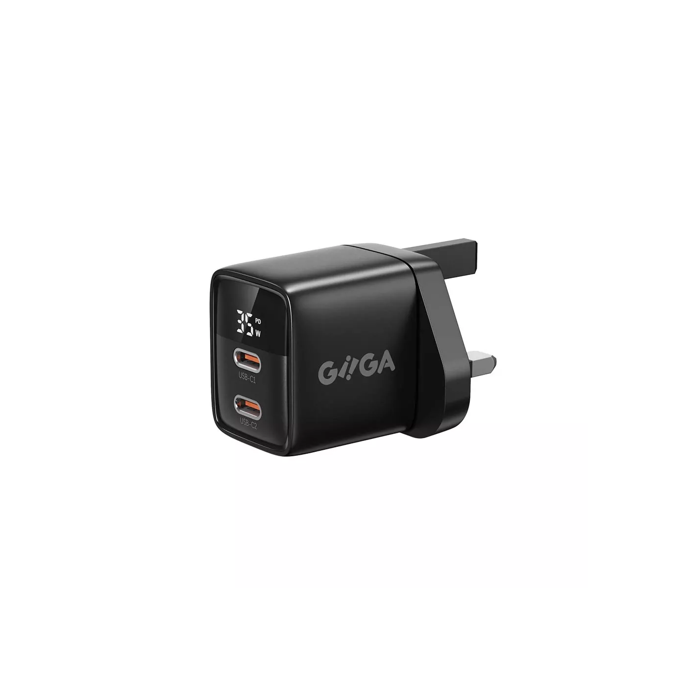 Giiga Companion Dual USB-C 35W GAN3 PD Compact Charger - Black