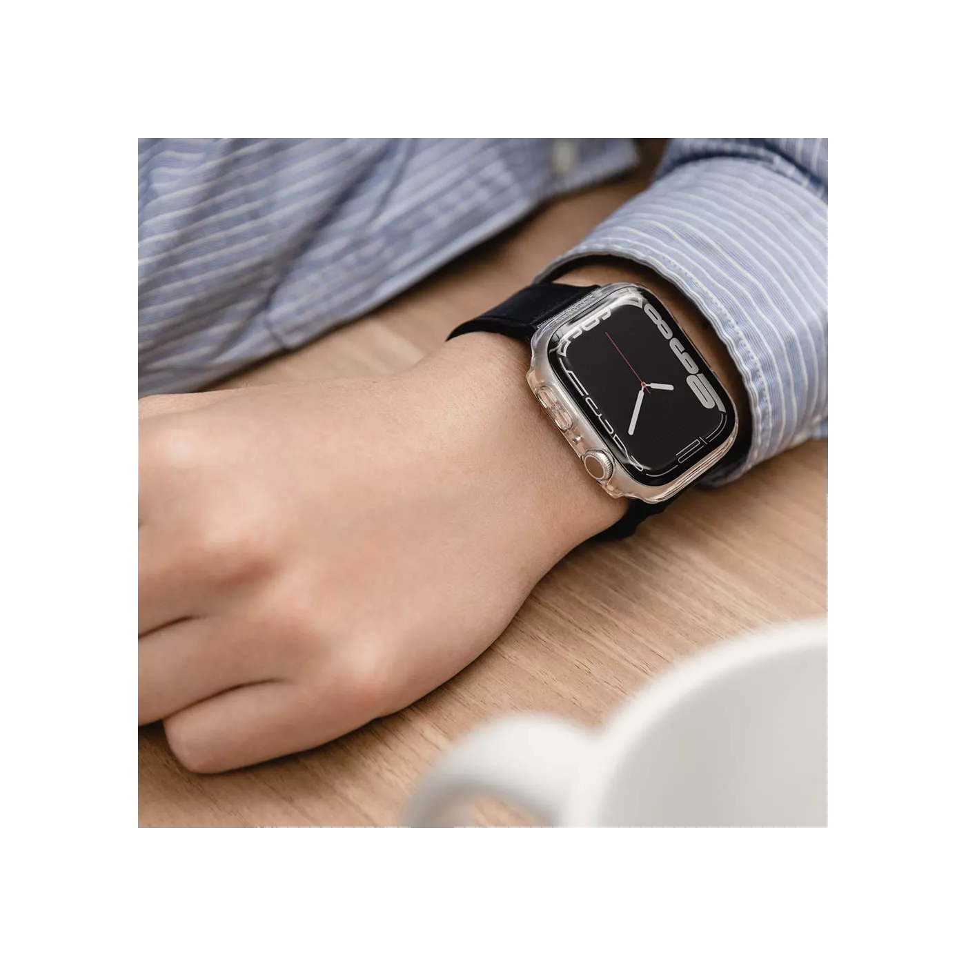 SwitchEasy Nude Tempered Glass Hybrid Case for Apple Watch 41mm - Clear