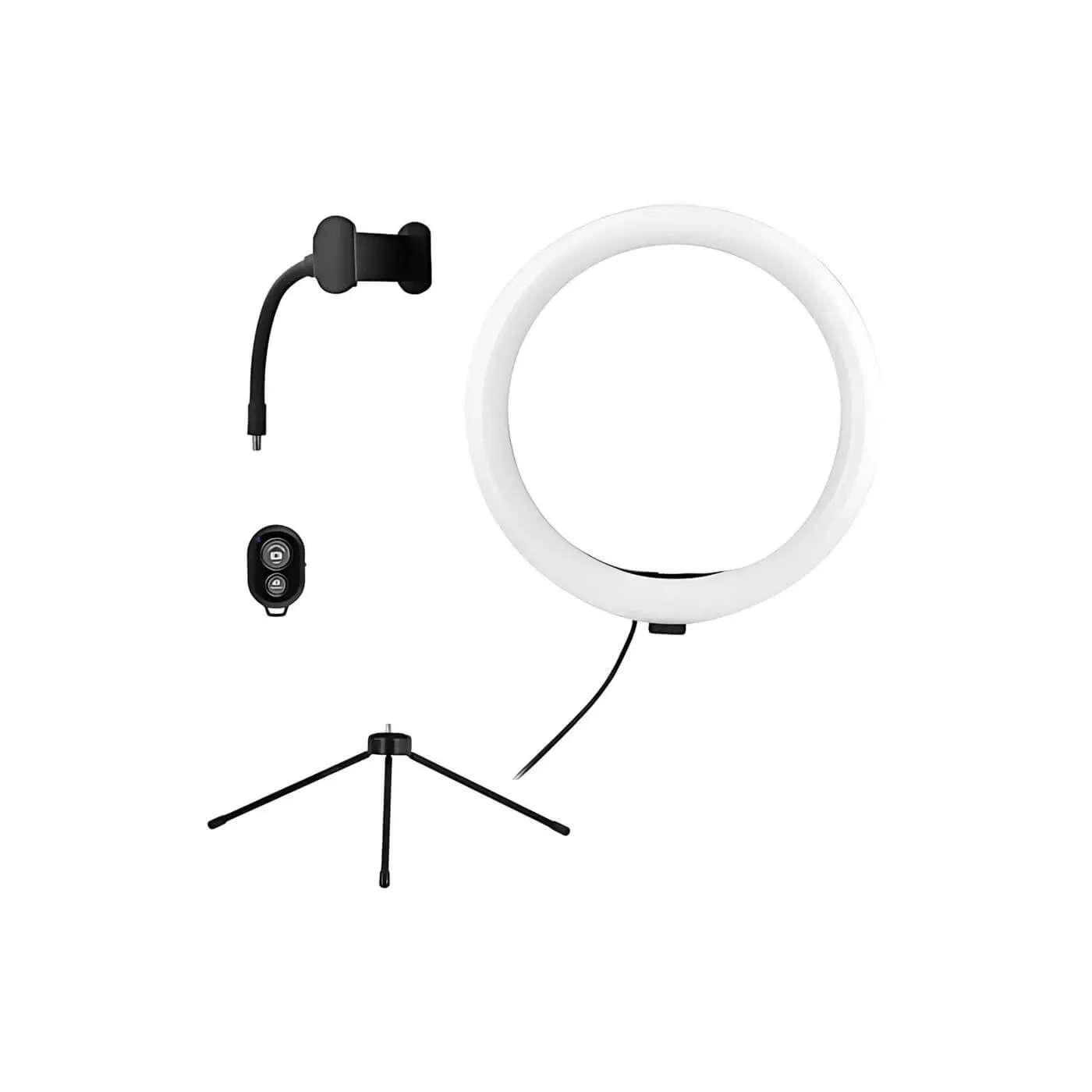 Hyphen 10-inch LED Ring Light Tripod & Phone Holder - Black