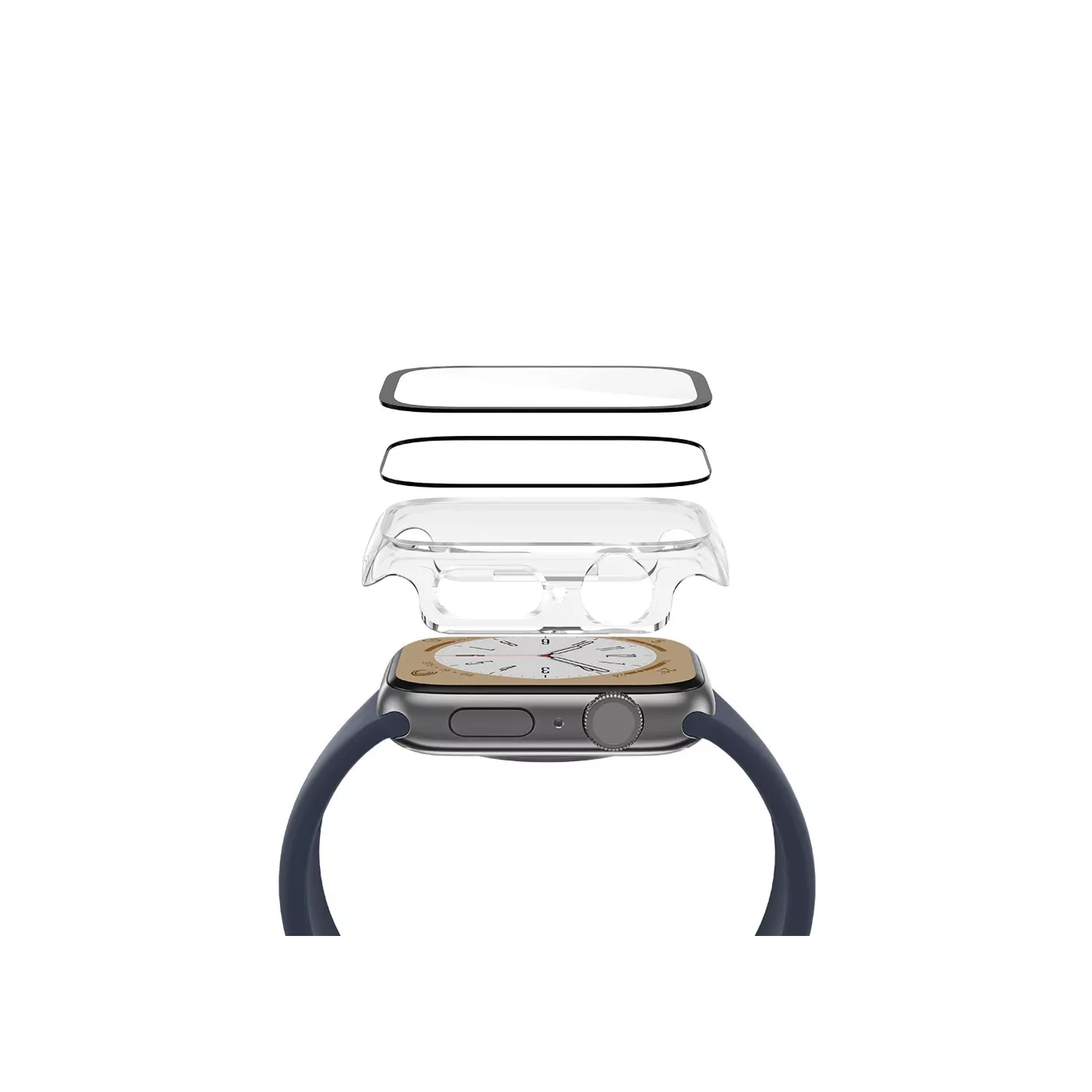 AmazingThing Apple Watch Series 8 Marsix Bumper with Glass 45mm Black