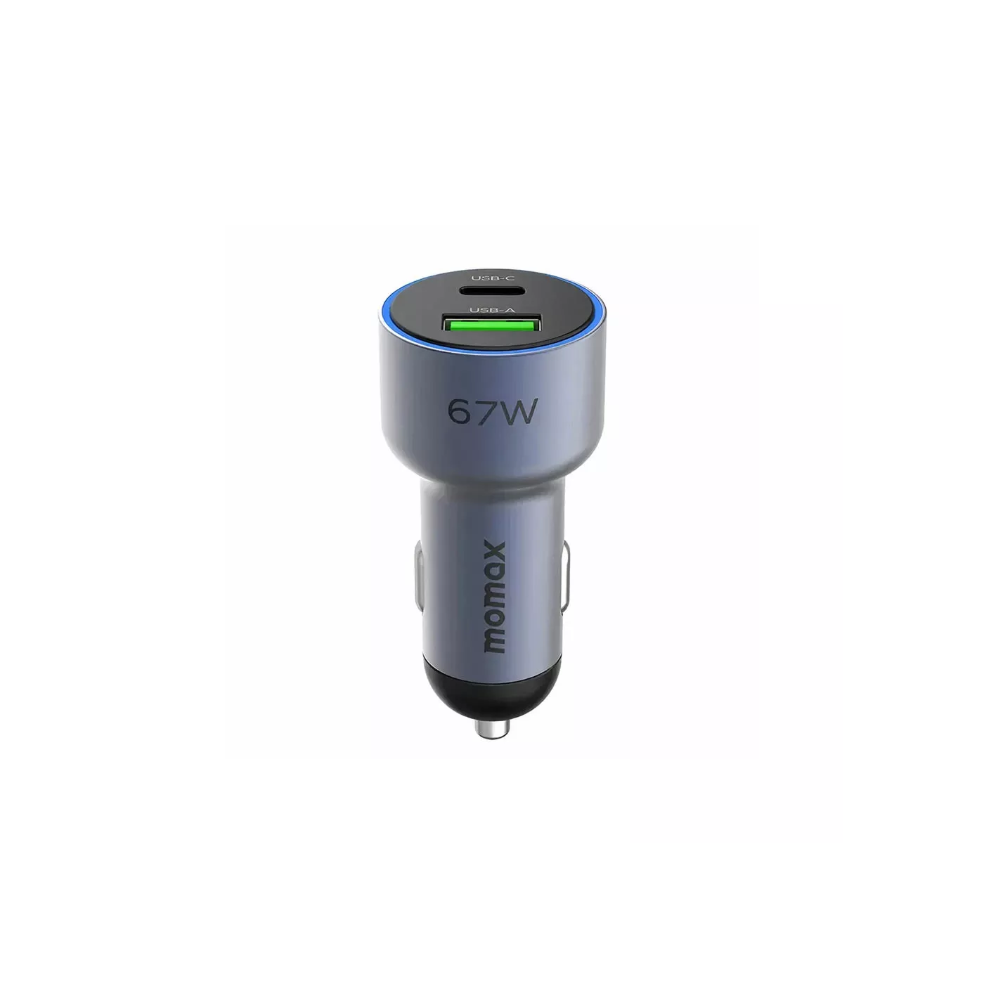 Momax Move 67W Dual USB-C USB-A Car Charger - Space Gray