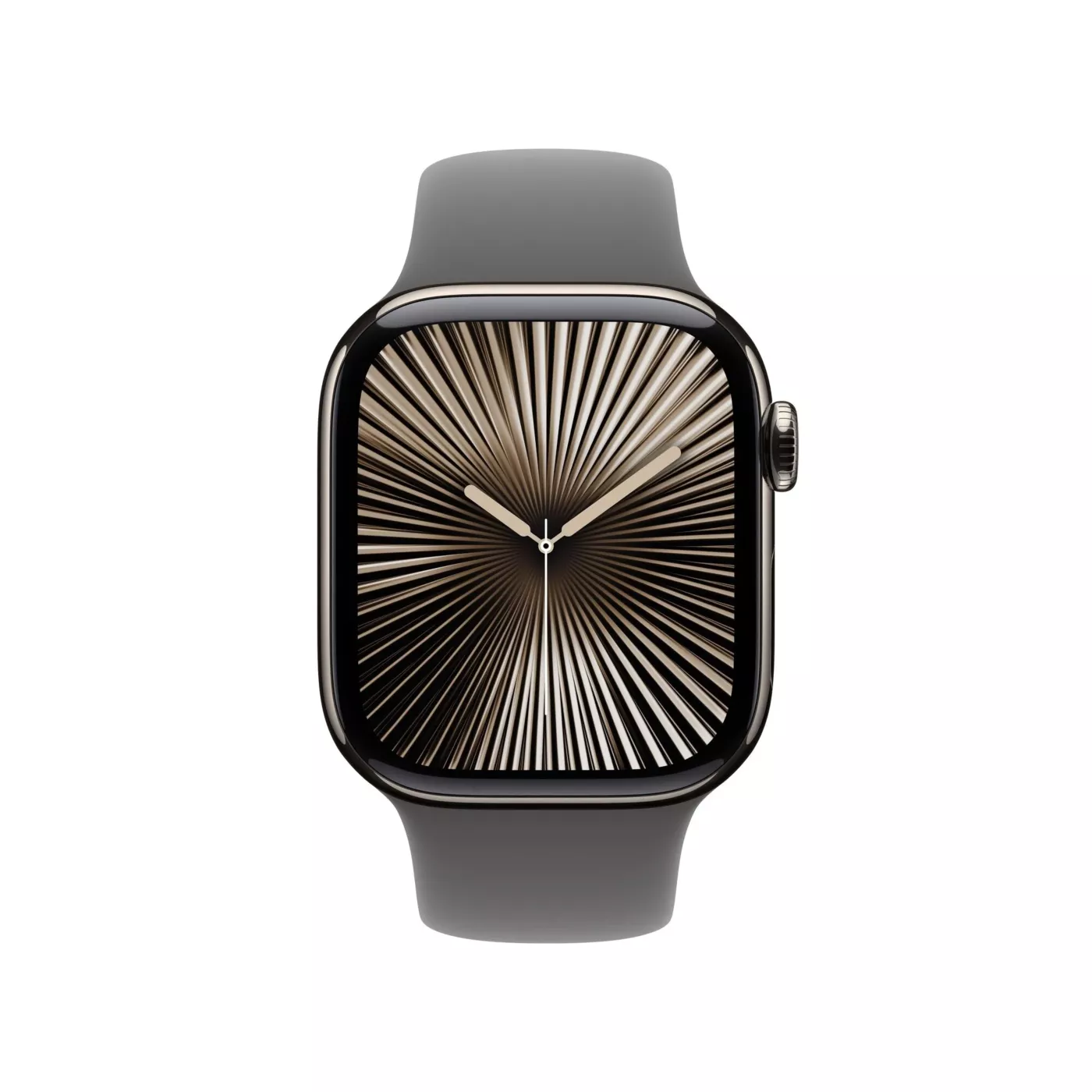Apple Watch Series 10 GPS + Cellular 42mm Natural Titanium Case with Stone Gray Sport Band - M/L