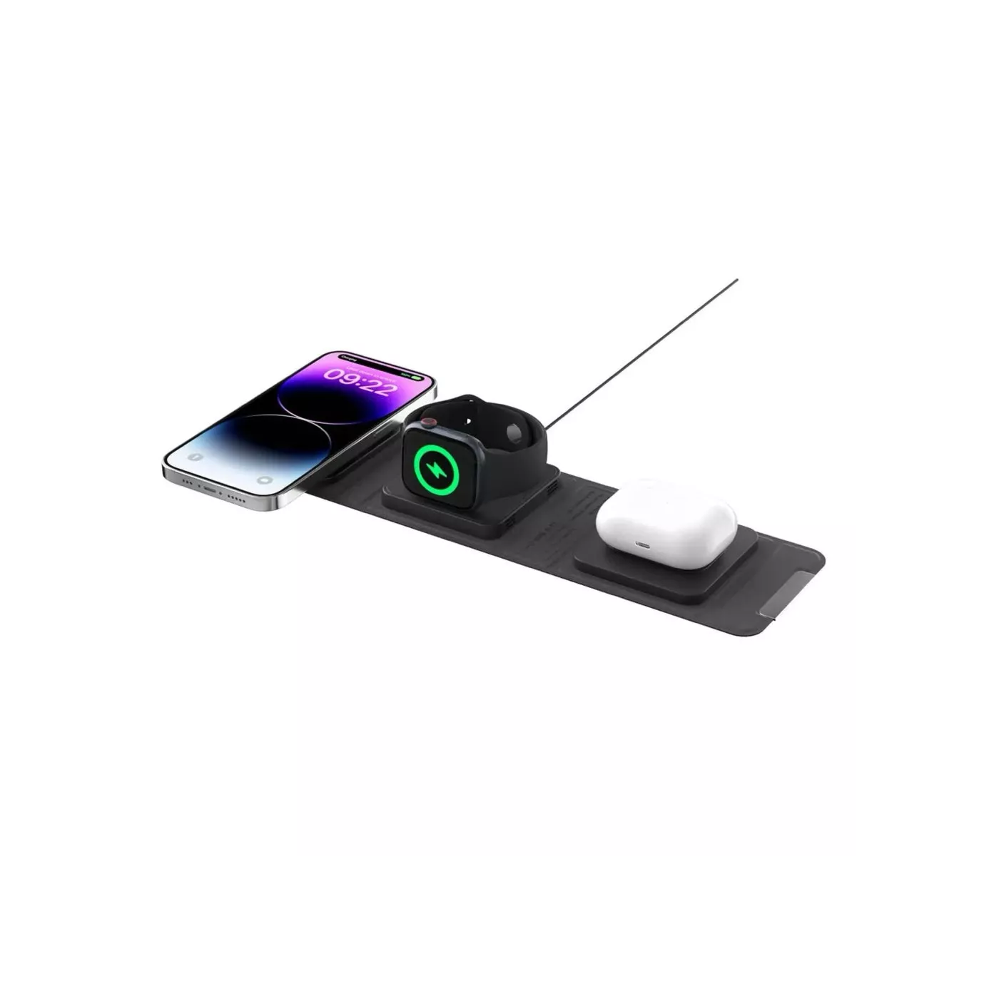 SwitchEasy TrioCharge 3-in-1 Foldable Wireless Charger - Black
