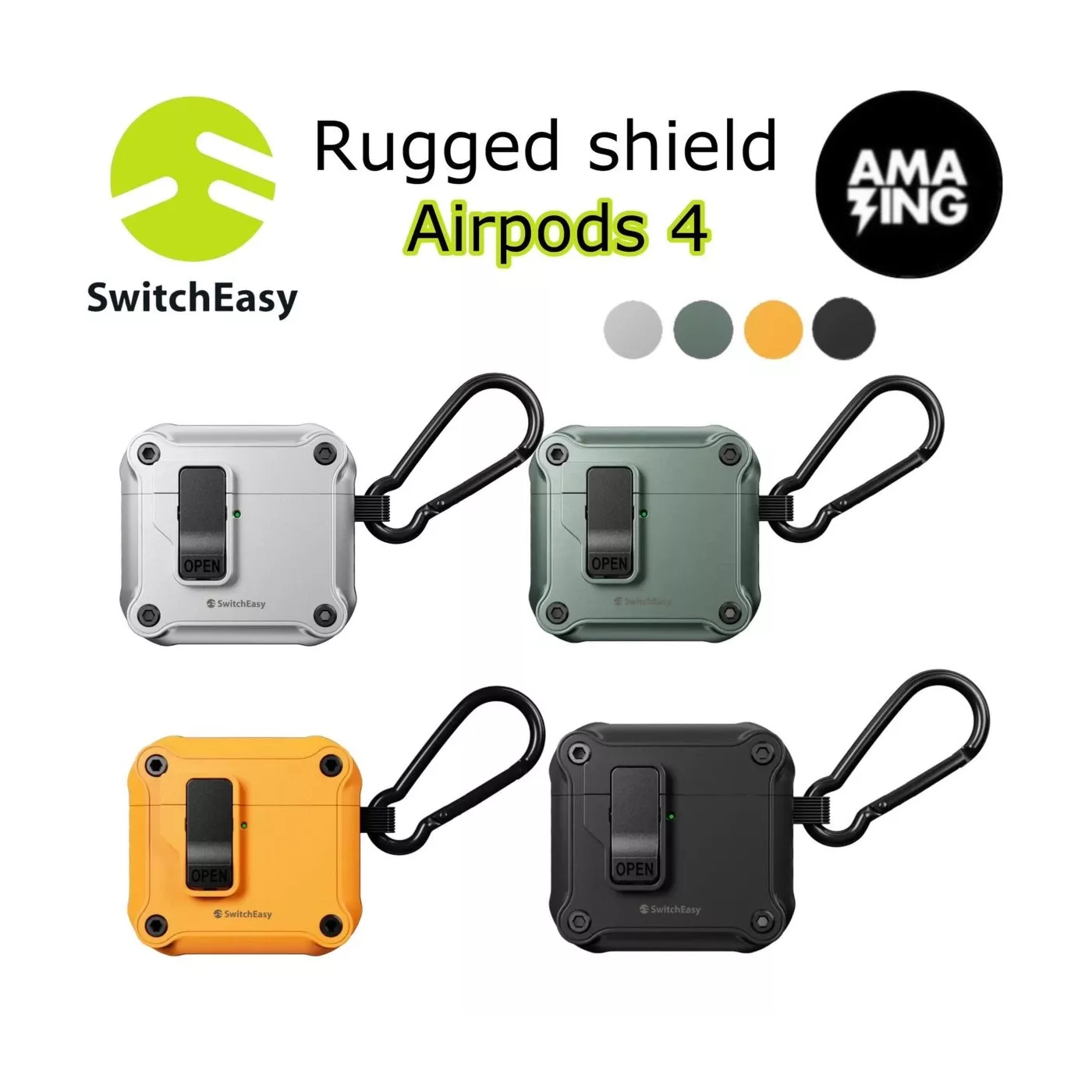 SwitchEasy Rugged Case for AirPods 4