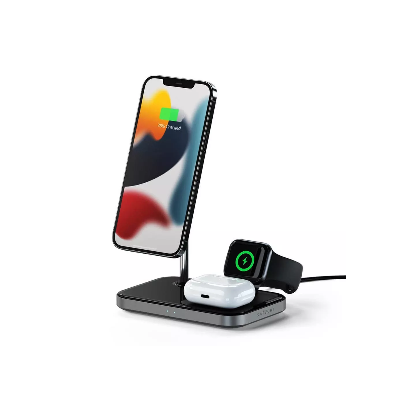 Satechi Magnetic 3in1 Wireless Charging Stand - Gray