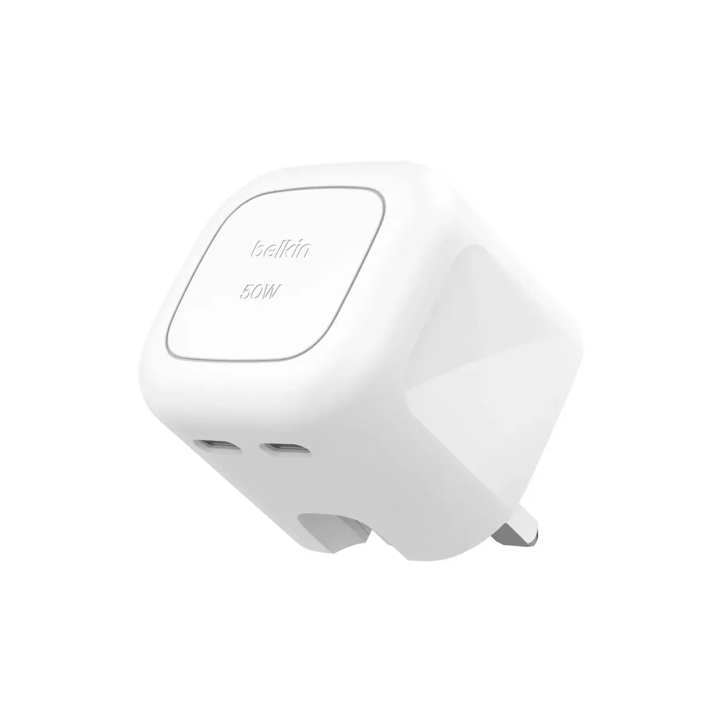 Belkin 50W Dual USB-C GaN Charger White