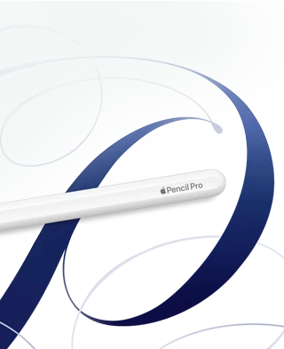 Apple Pencil Pro lying flat on some creative hand drawn designs