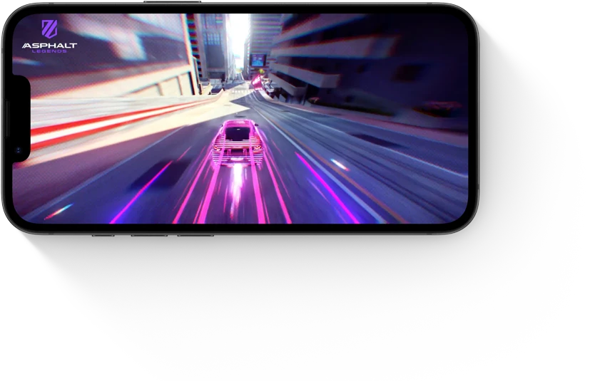 جهاز iPhone 17e يعرض لعبة سباق سيارات قيد التشغيل