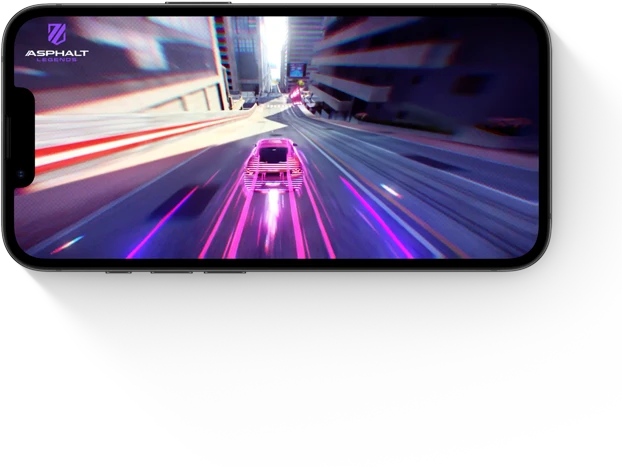 iPhone 17e showing a racing game being played