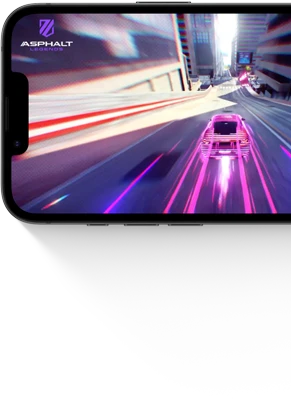 iPhone 17e showing a racing game being played