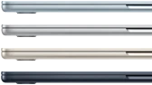 الجزء الخارجي الجانبي لأربعة أجهزة MacBook&nbsp;Air‏ تعرض أربعة ألوان مختلفة