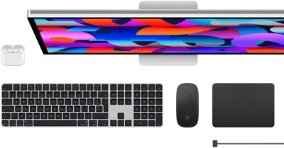 Mac accessories: AirPods, Studio Display, Magic Keyboard, Magic Mouse, Magic Trackpad, MagSafe charge cable