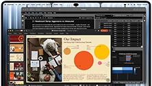 جهاز MacBook Pro مع شاشة PROLED XDR، لون أسود فلكي، الشاشة تعرض عرضاً تقديمياً يتم إنشاؤه في Microsoft PowerPoint باستخدام JupyterLab وTerminal لإنشاء محتوى