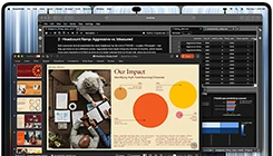 MacBook Pro with PROLED XDR Display, space black color, display shows a presentation being created in Microsoft PowerPoint using JupyterLab and Terminal to create content
